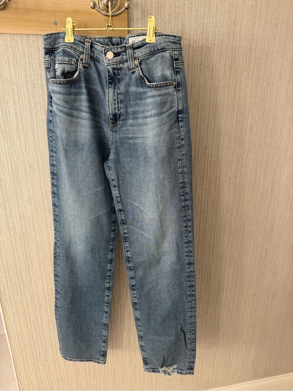 AG Adriano Goldschmied Women's Straight Leg Jeans - Light Blue Wash